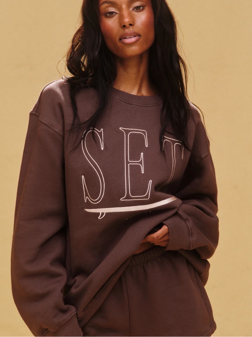 Set Active Midweight Sweats Staple Set Resort Crewneck in Shoreline